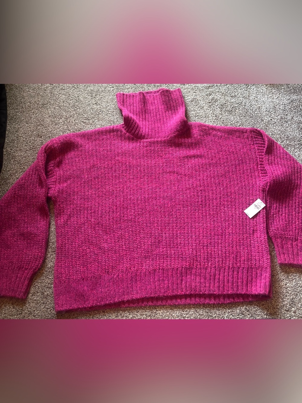 *Brand New* Womens Old Navy Bright Fuchsia Turtleneck Sweater, Size XL